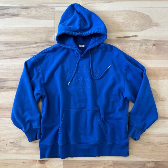 Garage Womens Blue Lake Tahoe Lounge Cozy Pullover Hoodie Sweater Size Large‎ - Picture 2 of 7